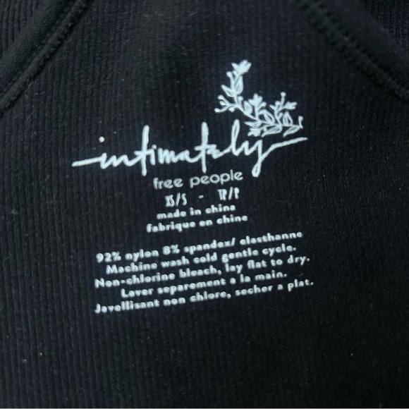 🖤 NWT Free People Intimately Black Ribbed Racerback Tank 🖤 - Picture 7 of 8